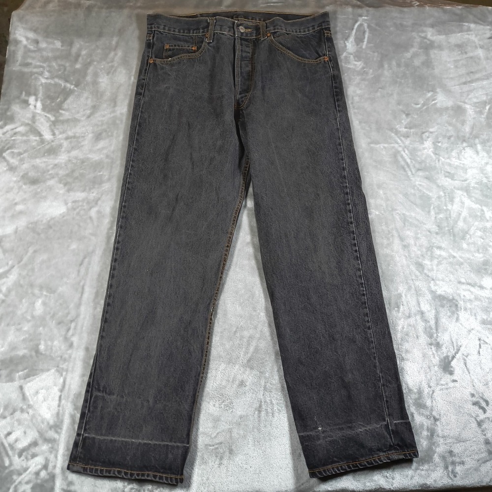 Levis‎ 501 XX Jeans Mens 36x30 Black Denim Straight Leg Baggy Button Fly